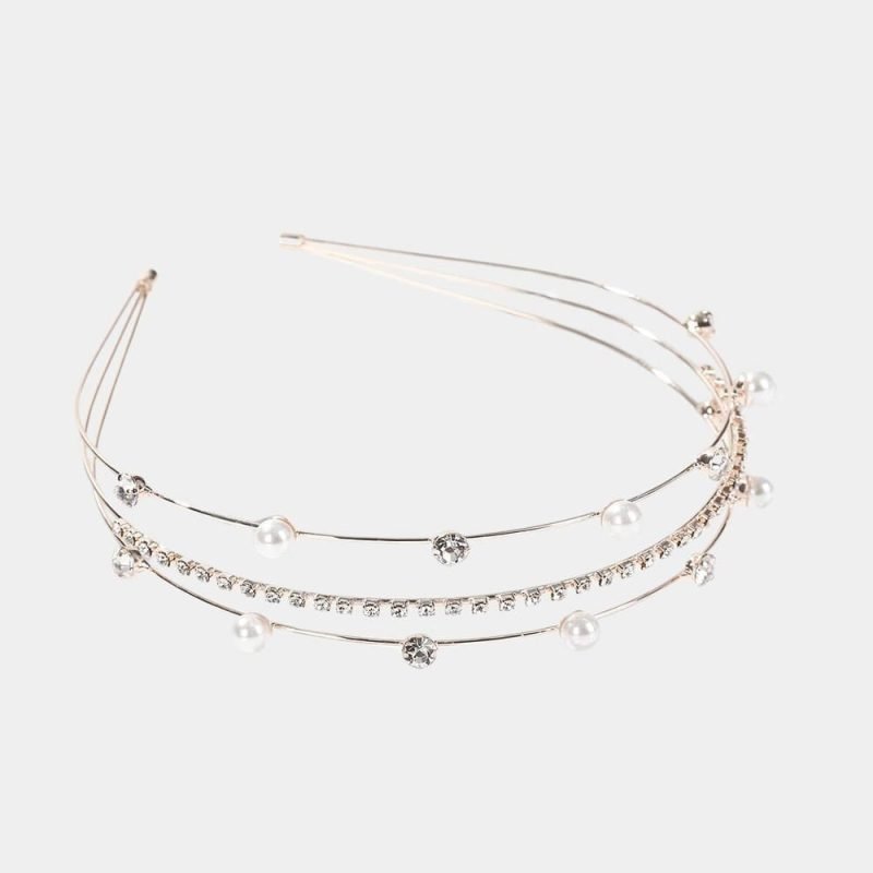 serre tete triple dore strass perles meolina serre tete triple dore strass perles meolina