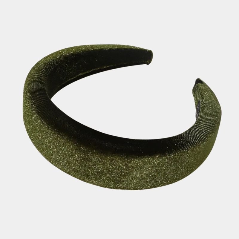 serre tete vert camo epais velours meolina