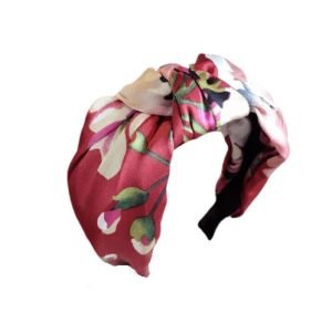 serre tete fleurs rouges foulard