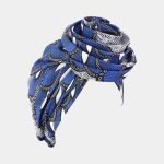 turban africain bleu large meolina