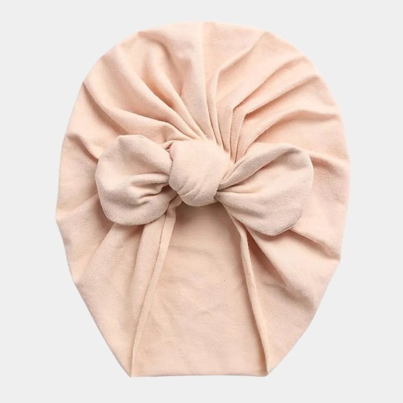 turban bebe coton beige noeud papillon meolina