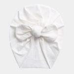 turban bebe coton blanc noeud papillon meolina