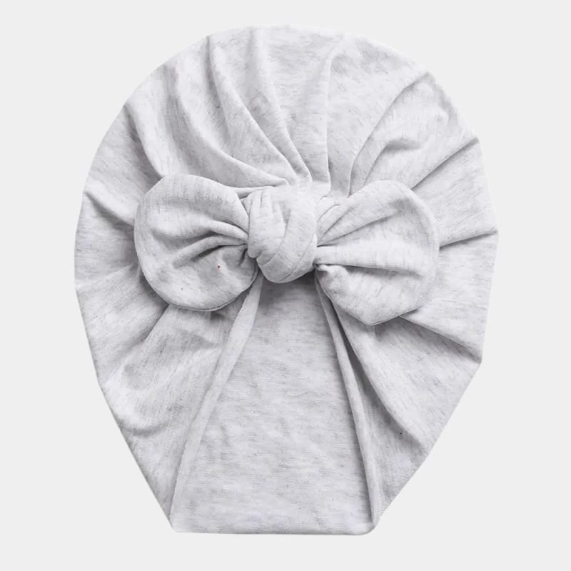 turban bebe coton gris argent noeud papillon meolina