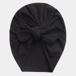 turban bebe coton noir noeud papillon meolina