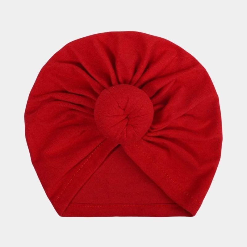 turban bebe rouge fonce noeud meolina