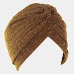 turban marron dore paillettes meolina