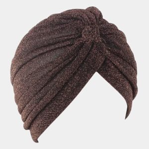 turban marron fonce paillettes meolina