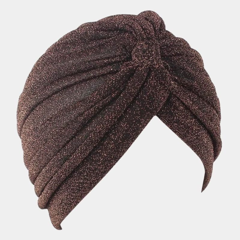 turban marron fonce paillettes meolina
