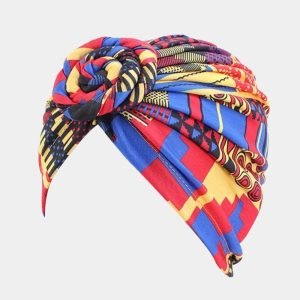 turban motif africain multicolore noeud meolina