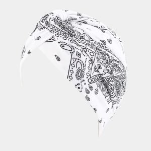 turban motif bandana blanc meolina