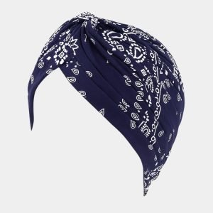 turban motif bandana bleu meolina