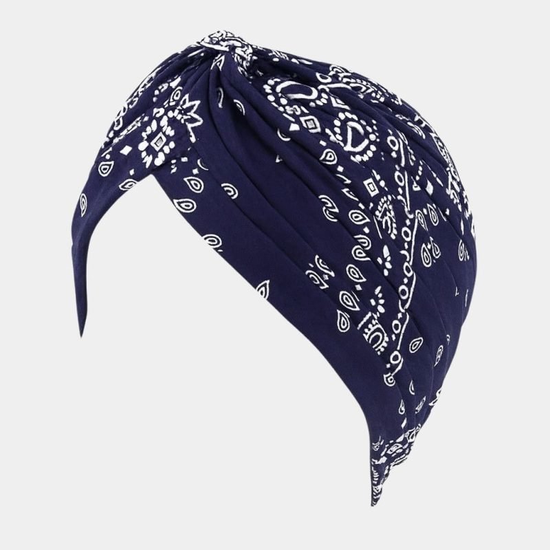 turban motif bandana bleu meolina