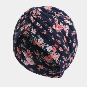 turban noir fleurs meolina