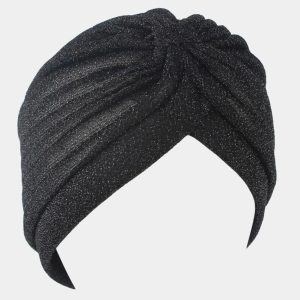 turban noir paillettes meolina