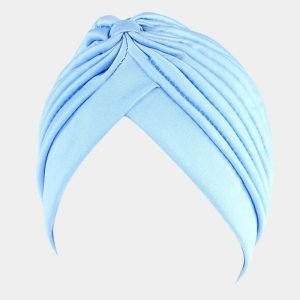 turban plisse bleu clair meolina