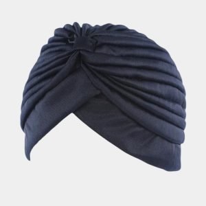 turban plisse bleu marine meolina