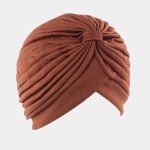 turban plisse marron meolina