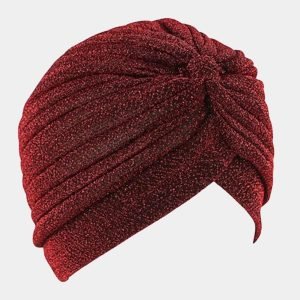 turban rouge fonce paillettes meolina