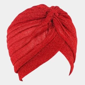 turban rouge paillettes meolina