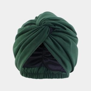 turban vert fonce double satin meolina